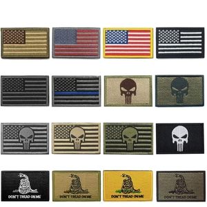 16 new American flag Dont tread on me military tactical patches 2x3